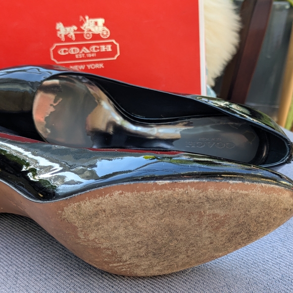 Coach Nala Women's Black Patent Leather Heels - Picture 3 of 5
